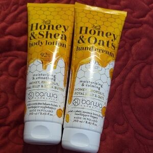 Honey & Shea Body Lotion and Honey & Oats Hand Cream - Yellow